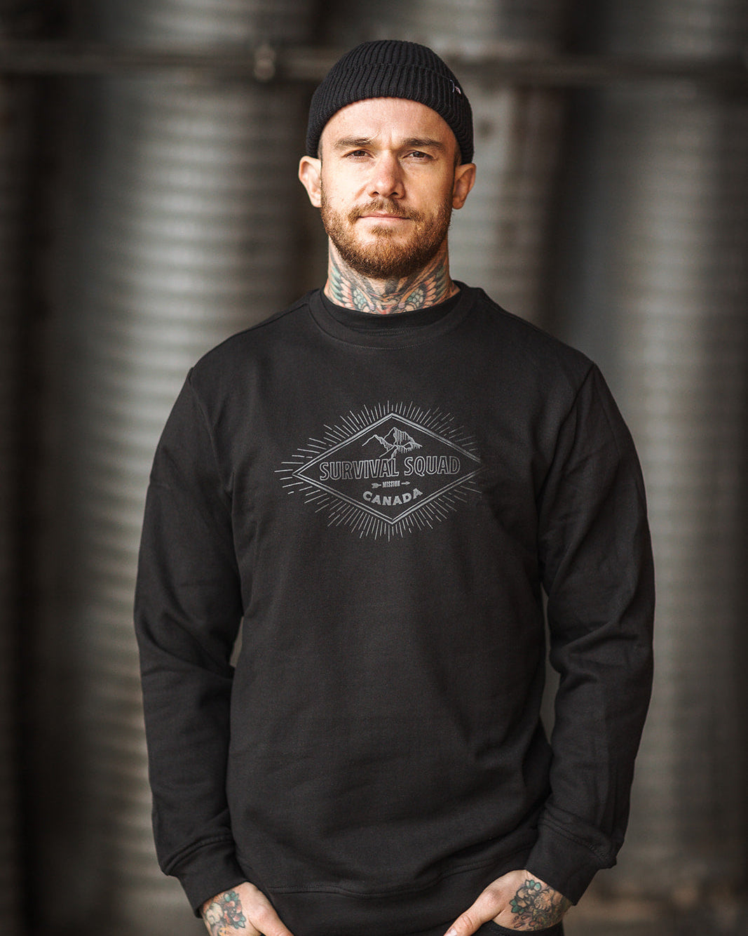 CREWNECK SWEATSHIRT "SURVIVAL SQUAD" BERGE